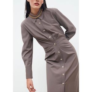Zara Draped Shirt Dress